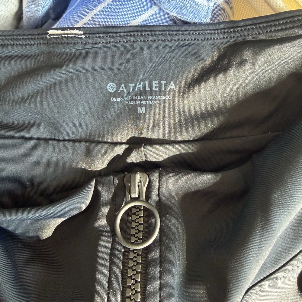 Women’s | Athleta Swim Shorts Zip Front Athletic Swim Bottom, Black | Size M - Picture 7 of 7